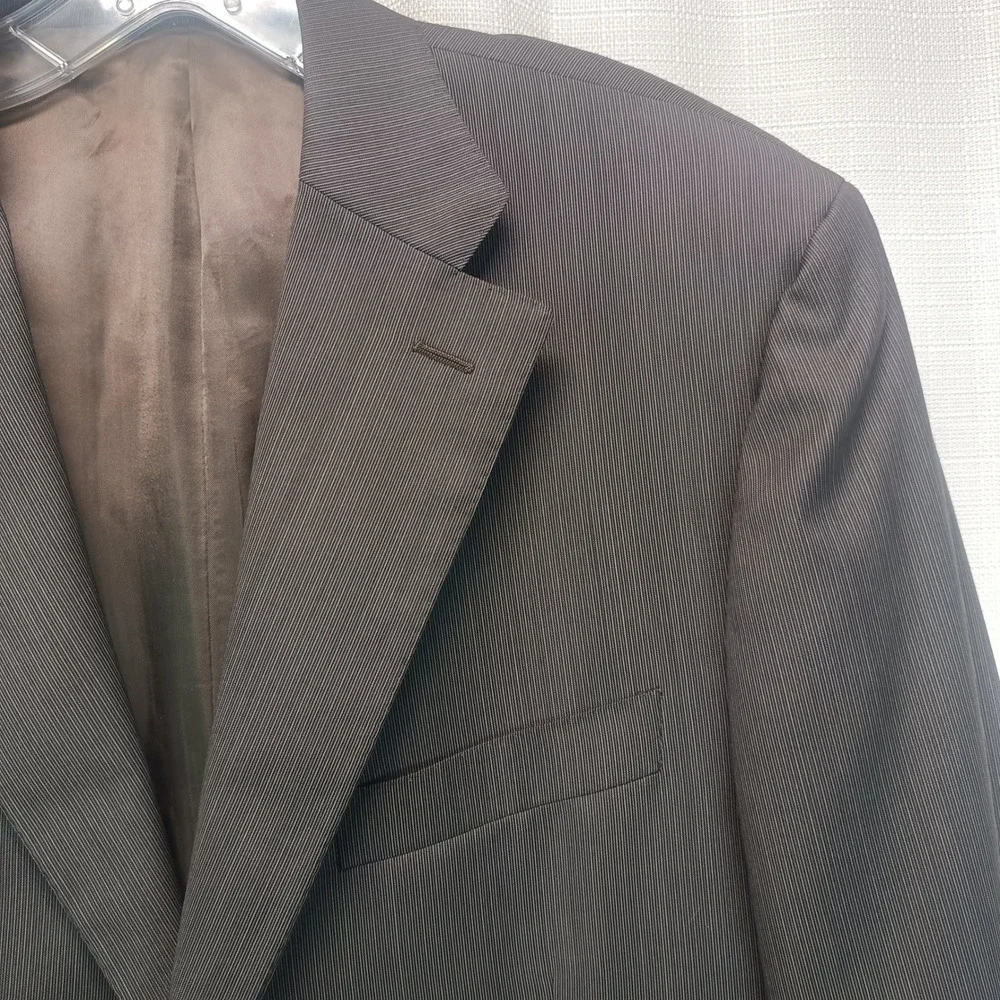 Canali Mens Wool Blazer Gray Micro Stripe Sport Coat IT 54L US 44L Luxury Formal